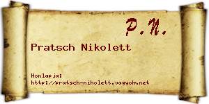 Pratsch Nikolett névjegykártya